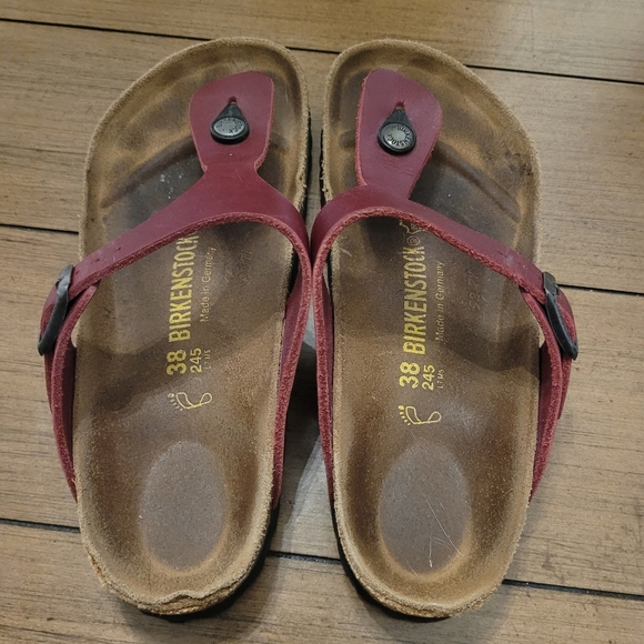 BIRKENSTOCK GIZEH Birko-Flor Sandals Bordeaux Red - Picture 3 of 6